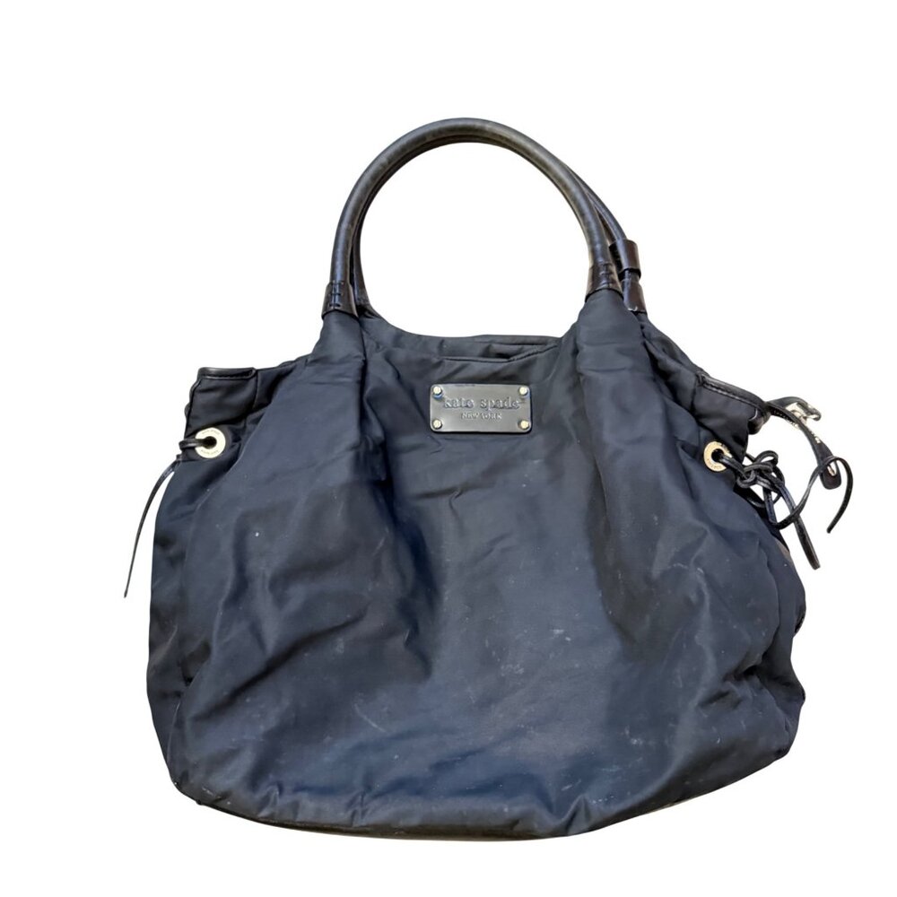 Kate Spade New York Women's Tote Shoulder Bag Stevie Black Nylon Diaper Handbag